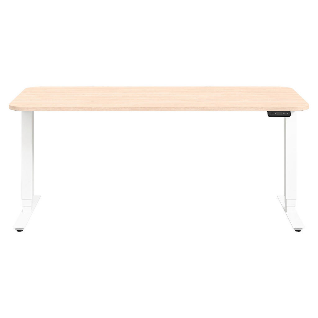 Thumbnail - Cantus Schreibtisch, Weiß, Eiche, Metall, Holzwerkstoff, rechteckig, eckig, 120x64-128x80 cm, Made in Germany, höhenvers...
