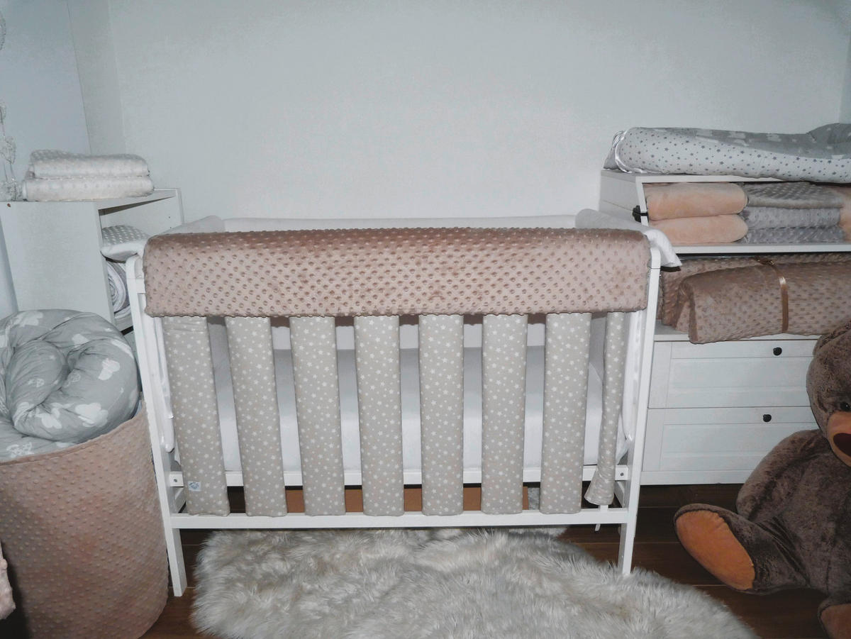 ZAŠTITNA OGRADICA ZA KREVET - bež, Osnovno, tekstil (120cm)