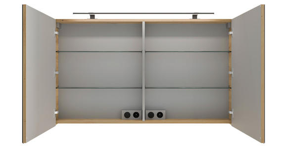 SPIEGELSCHRANK 120/70,3/17 cm  - Silberfarben/Schwarz, KONVENTIONELL, Glas/Holzwerkstoff (120/70,3/17cm) - Dieter Knoll