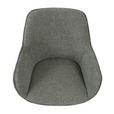 ARMLEHNSTUHL  Sitzfläche 360° drehbar, automatische Rückholfunktion Leinenoptik  - Schwarz/Grün, Design, Textil/Metall (64/84/61cm) - Novel