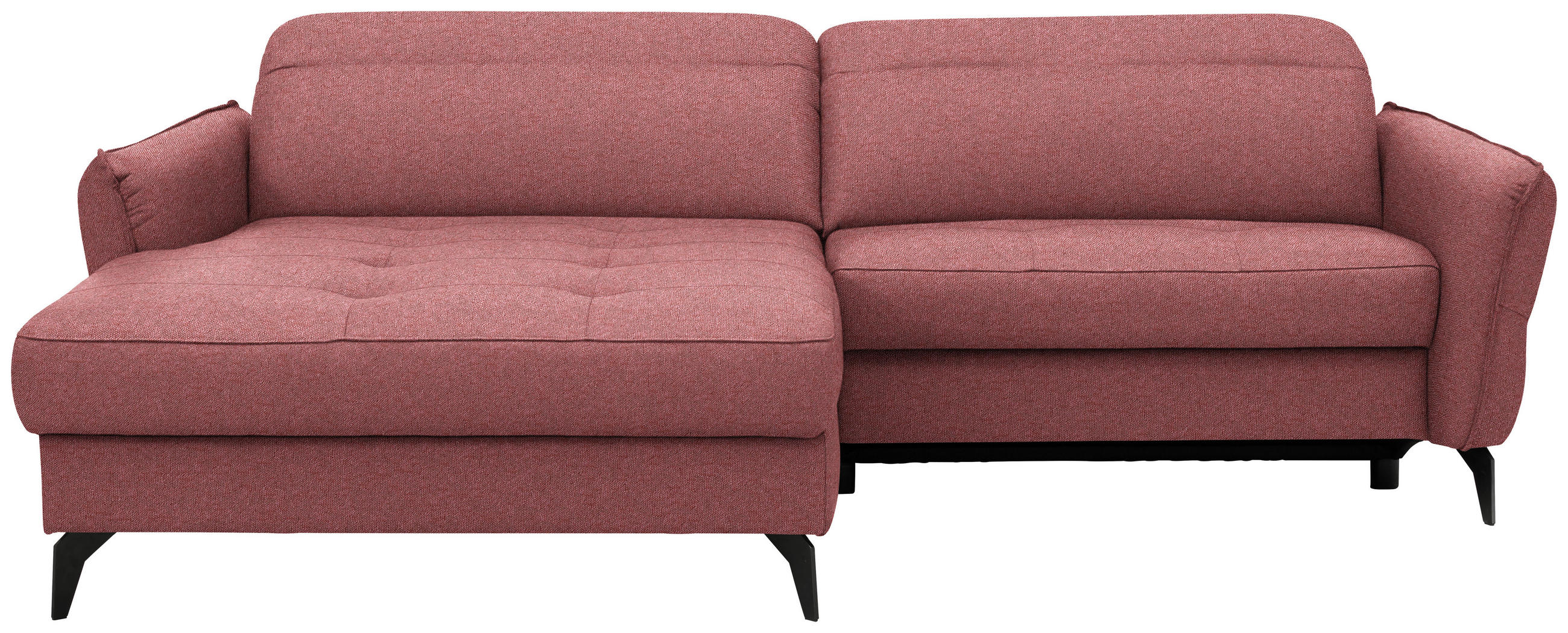 ECKSOFA MANTA in Flachgewebe Koralle  175/246 cm  - Koralle/Schwarz, Design, Textil/Metall (175/246cm) - Celina