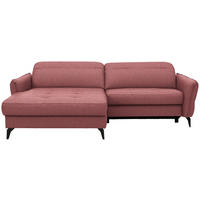 ECKSOFA MANTA in Flachgewebe Koralle  175/246 cm  - Koralle/Schwarz, Design, Textil/Metall (175/246cm) - Celina