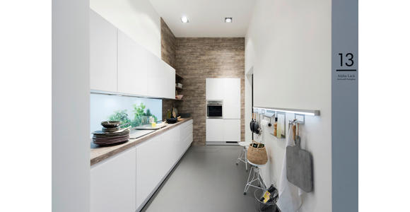 EINBAUKÜCHE - Weiß/Grau, Design, Holzwerkstoff - Dieter Knoll
