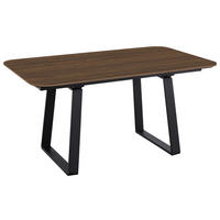 ESSTISCH rechteckig Schwarz, Nussbaumfarben  - Nussbaumfarben/Schwarz, Basics, Holzwerkstoff/Metall (200/95/76cm) - Celina Home
