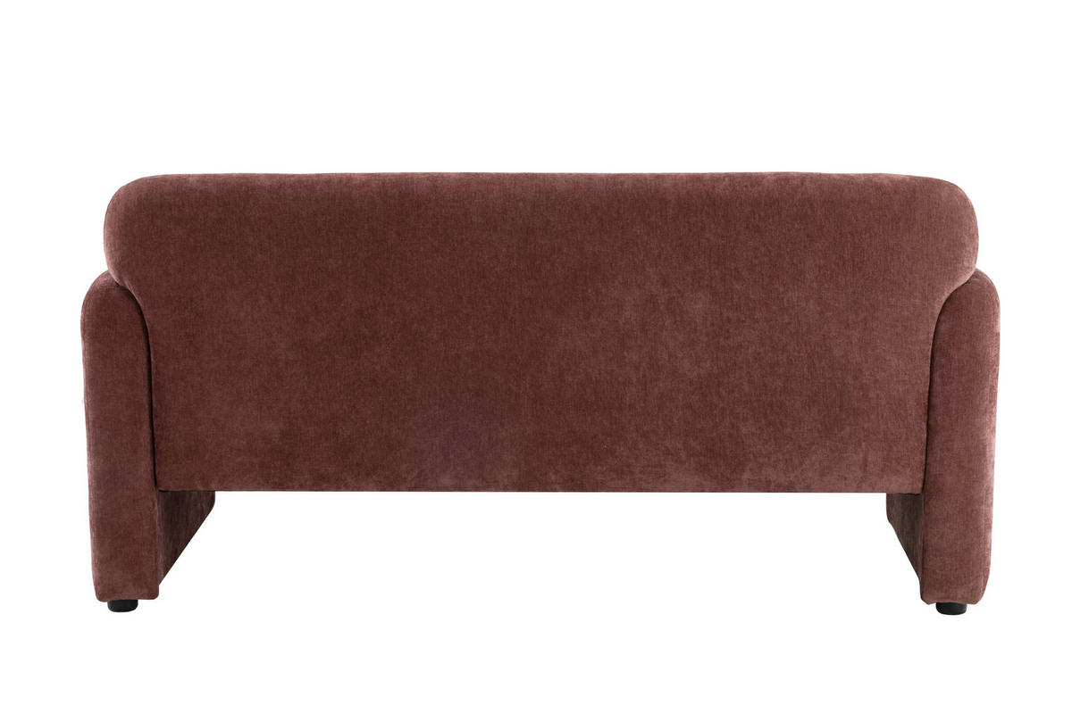 2-SITZER-SOFA MILA Samt Dunkelrot  - Schwarz/Dunkelrot, Design, Kunststoff/Textil (148/83/76cm) - MID.YOU