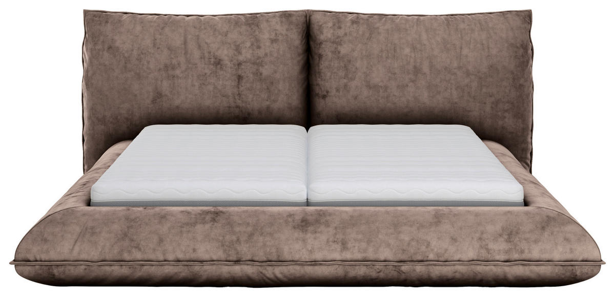 POLSTERBETT 160/200 cm,  in Braun,  - Schwarz/Braun, Design, Textil/Metall (160/200cm) - Belluti