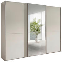 SCHWEBETÜRENSCHRANK 280/236/67 cm 3-türig Champagner  - Chromfarben/Champagner, MODERN, Glas/Holzwerkstoff (280/236/67cm) - Chameo