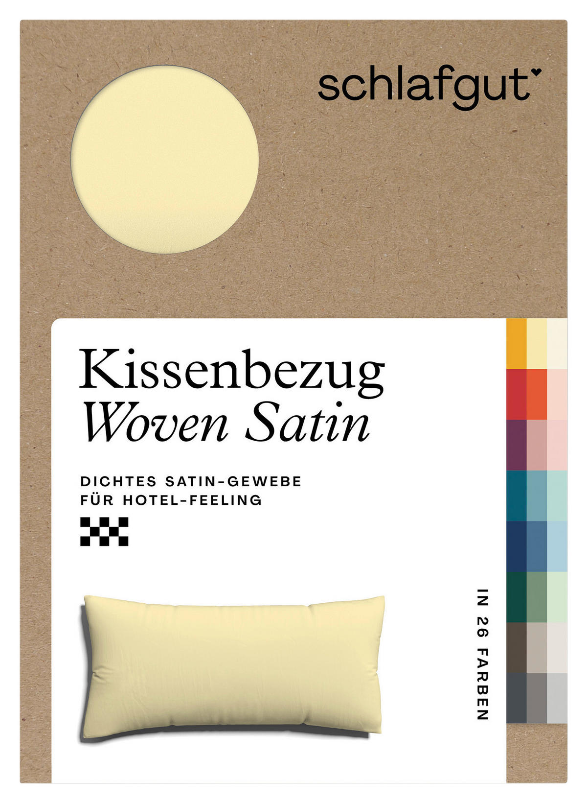 KOPFKISSENBEZUG WOVEN SATIN 40/80 cm  - Gelb, Basics, Textil (40/80cm) - Schlafgut