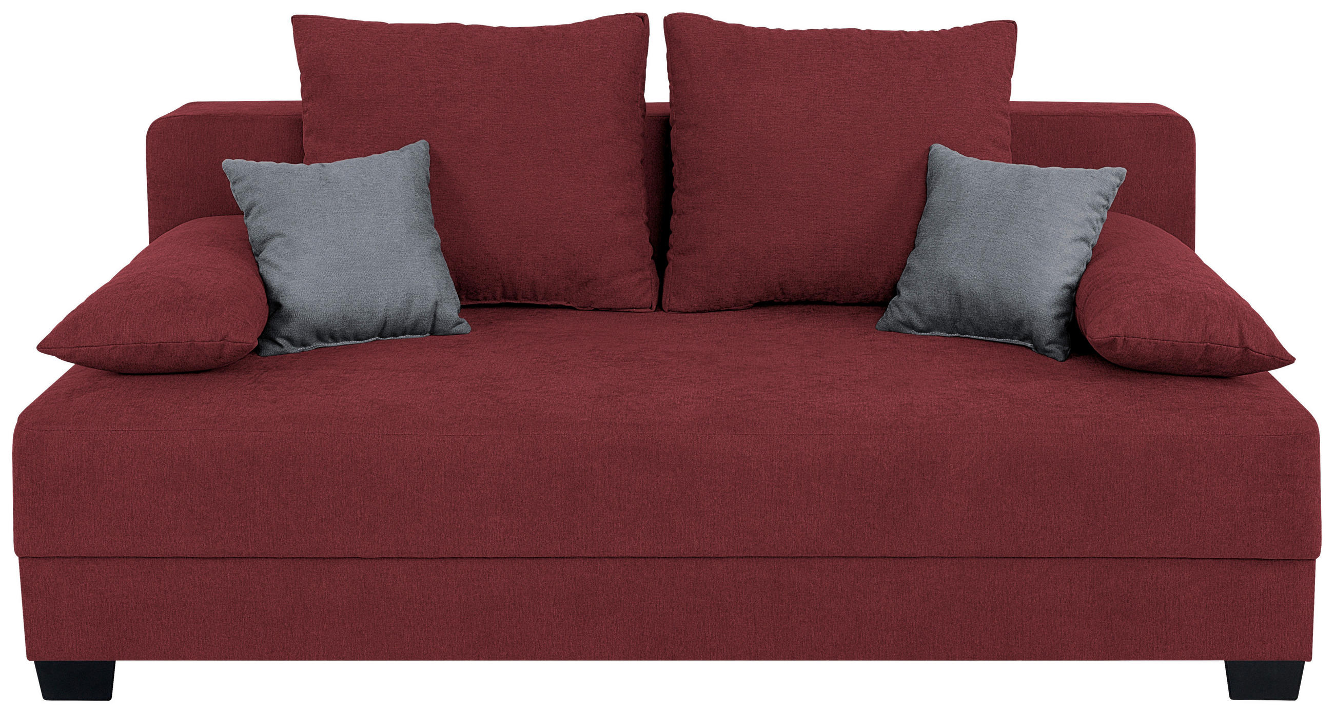 P & B ROZKLÁDACÍ POHOVKA, textil, kompozitní dřevo, červená