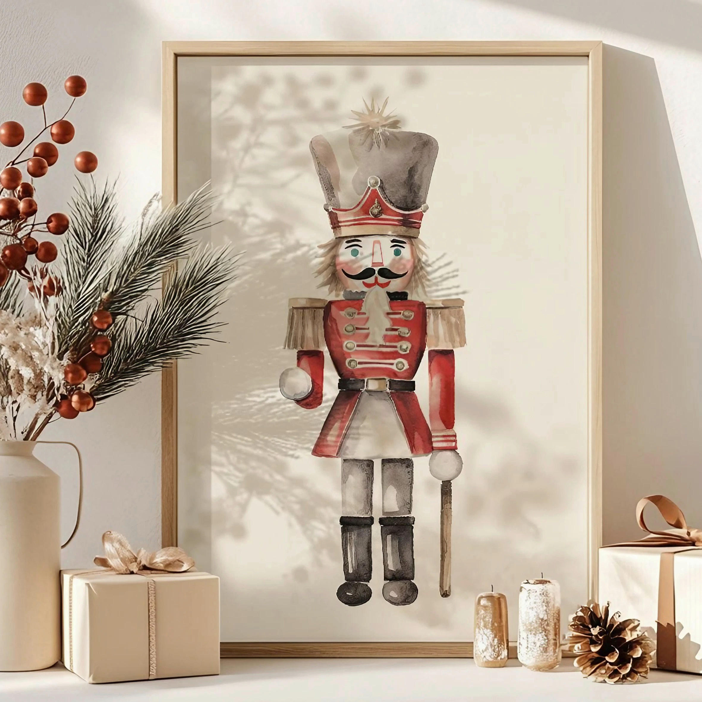 LEINWANDBILD 33/48/2 cm  - Rot/Creme, Basics, Holzwerkstoff (33/48/2cm) - X-Mas
