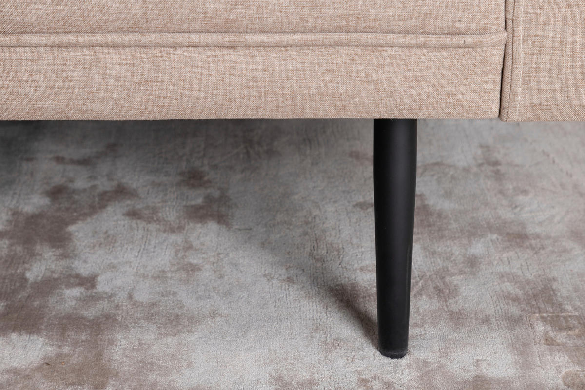 2-SITS SOFFA i metall, textil svart, ljusbrun  - brun/ljusbrun, Design, metall/textil (203/84/90cm) - Livetastic