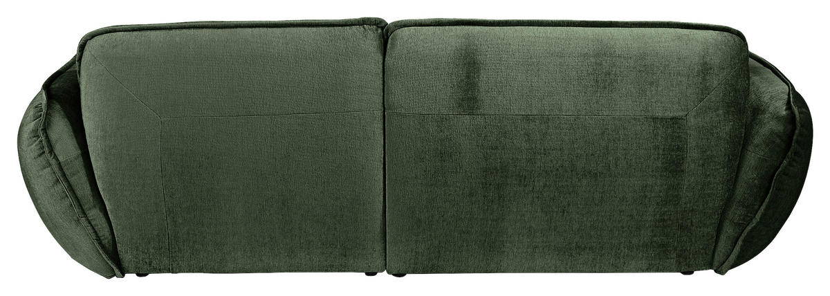 ECKSOFA in Chenille Dunkelgrün  184/269 cm  - Dunkelgrün/Schwarz, MODERN, Kunststoff/Textil (184/269cm) - Trendmanufaktur