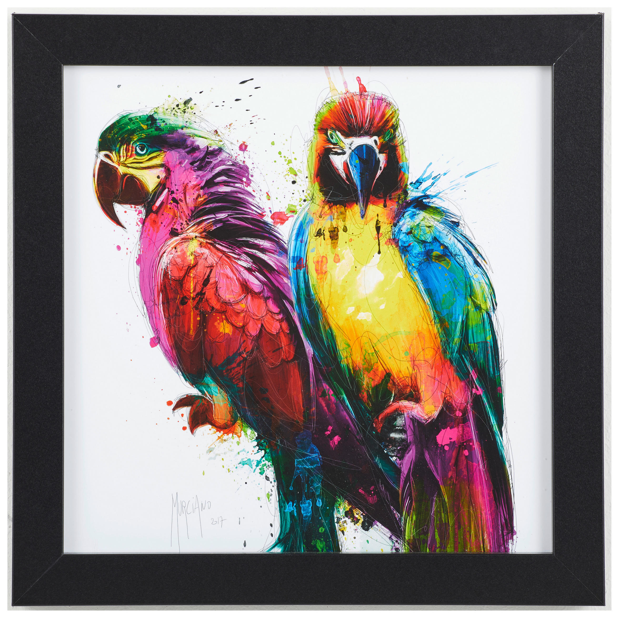 KUNSTDRUCK Patrice Murciano Abstraktes, Tiere Tropical Colours  - Multicolor/Schwarz, Basics, Papier/Holzwerkstoff (36/36cm)