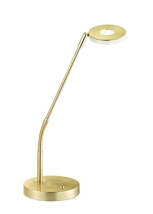 LED-TISCHLEUCHTE DENT 16/60 cm   - Messingfarben, Design, Metall (16/60cm) - Fischer & Honsel
