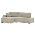 ECKSOFA Mintgrün Flachgewebe Zierkissen, Rückenkissen, Bettkasten, Schlaffunktion, Rücken echt, Liegefläche im Originalstoff  - Schwarz/Mintgrün, KONVENTIONELL, Kunststoff/Textil (145/260cm) - Carryhome