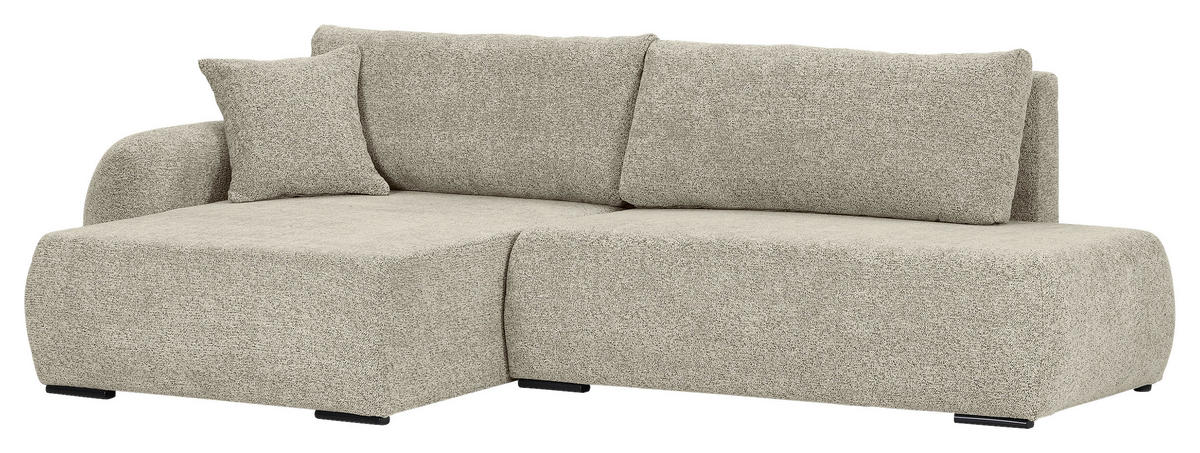 ECKSOFA Mintgrün Flachgewebe Zierkissen, Rückenkissen, Bettkasten, Schlaffunktion, Rücken echt, Liegefläche im Originalstoff  - Schwarz/Mintgrün, KONVENTIONELL, Kunststoff/Textil (145/260cm) - Carryhome