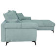 ECKSOFA Blaugrau Cord Rückenkissen, Armlehnenkissen, Rücken echt  - Blaugrau/Schwarz, KONVENTIONELL, Textil/Metall (332/231cm) - Carryhome