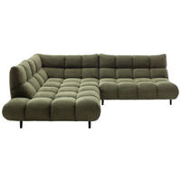 ECKSOFA Feincord Waldgrün  - Waldgrün/Schwarz, Design, Holz/Textil (215/288cm) - Pure Home Lifestyle