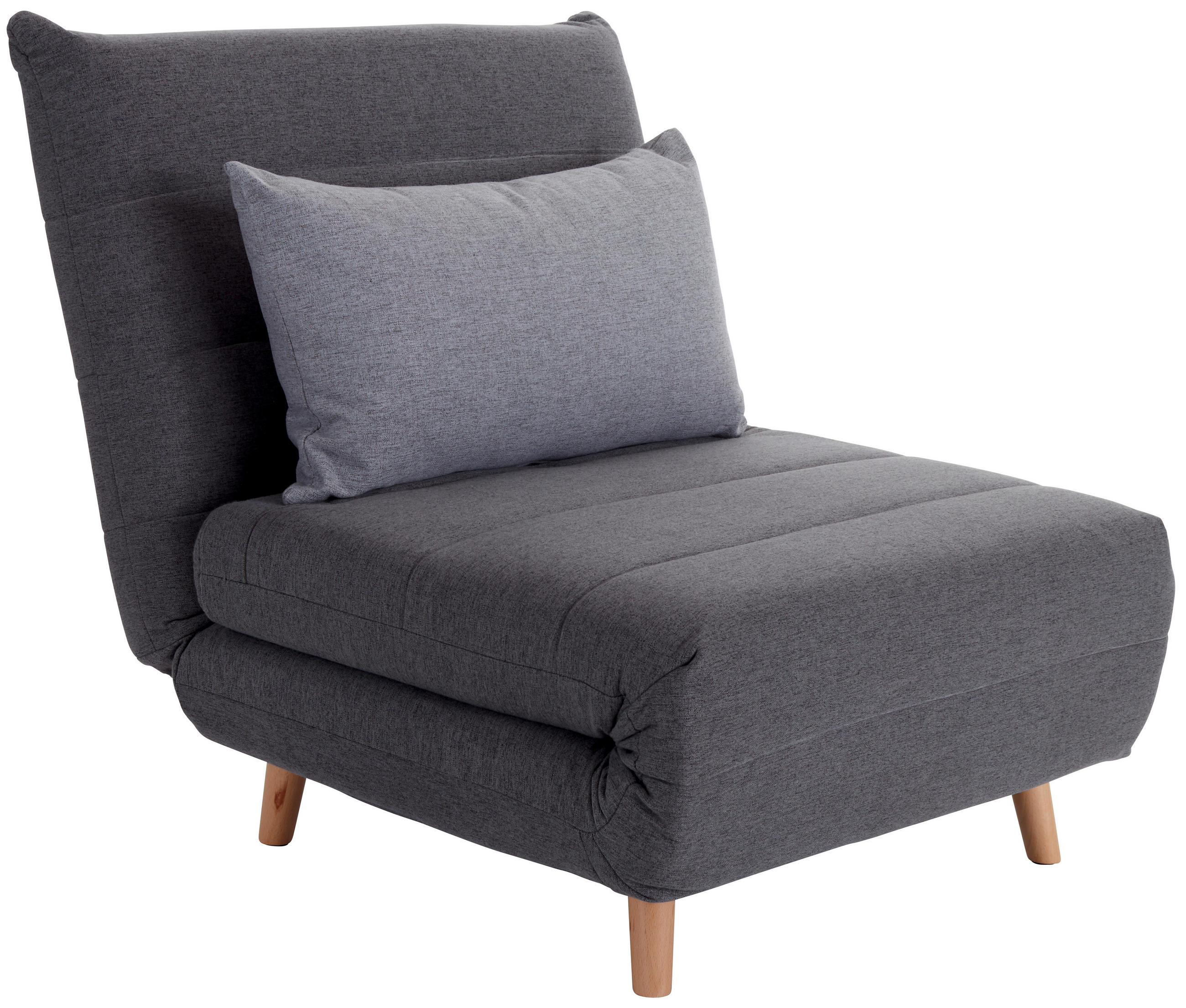 SCHLAFSESSEL Webstoff Grau, Hellgrau    - Hellgrau/Naturfarben, MODERN, Holz/Kunststoff (77/84/91cm) - Livetastic