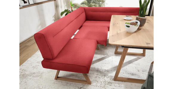 ECKBANK 230/170 cm  in Rot, Eichefarben  - Eichefarben/Rot, KONVENTIONELL, Holz/Textil (230/170cm) - Moderano