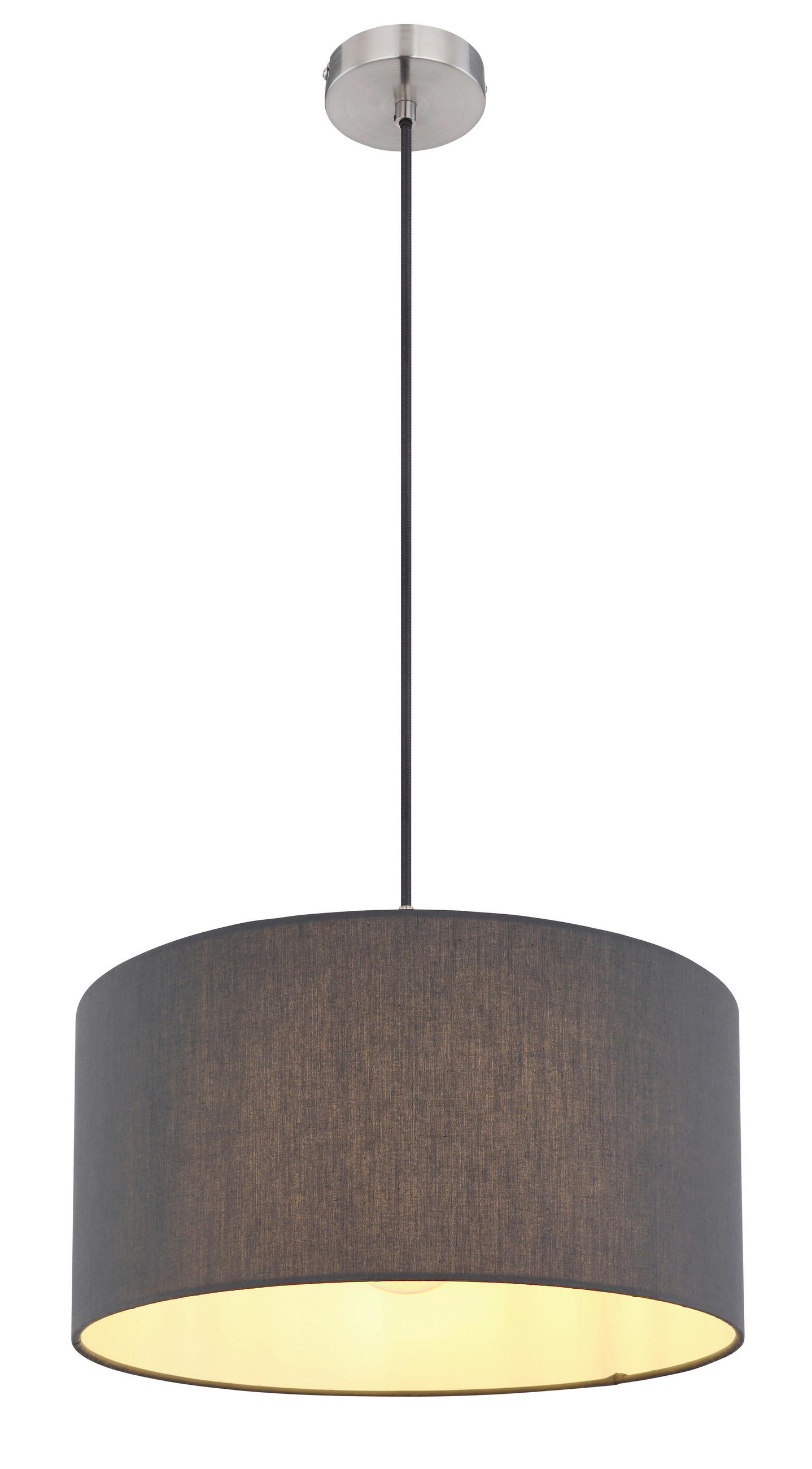 HÄNGELEUCHTE 40/140 cm  - Anthrazit/Opal, KONVENTIONELL, Kunststoff/Textil (40/140cm) - Globo