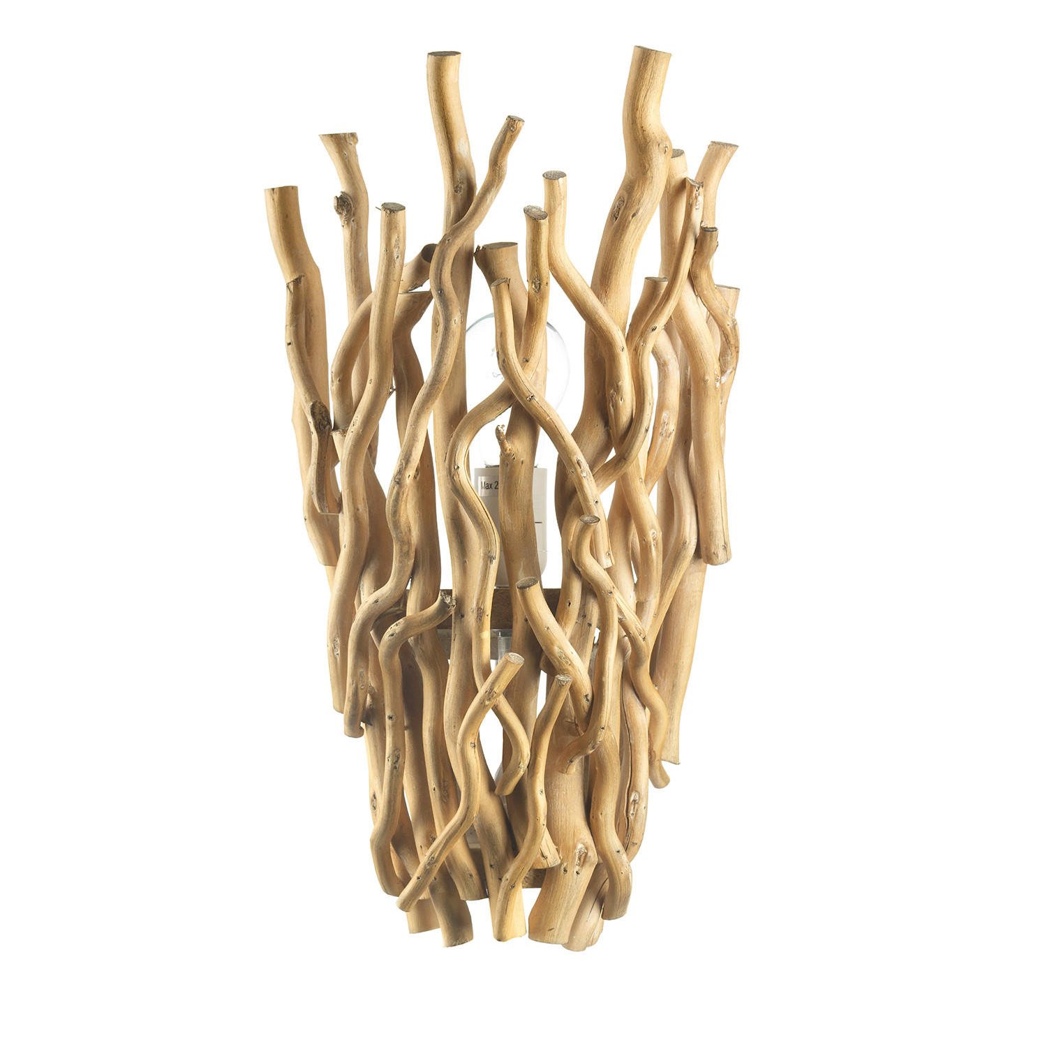 WANDLEUCHTE 24/15/46 cm   - Akaziefarben, Natur, Holz/Metall (24/15/46cm)