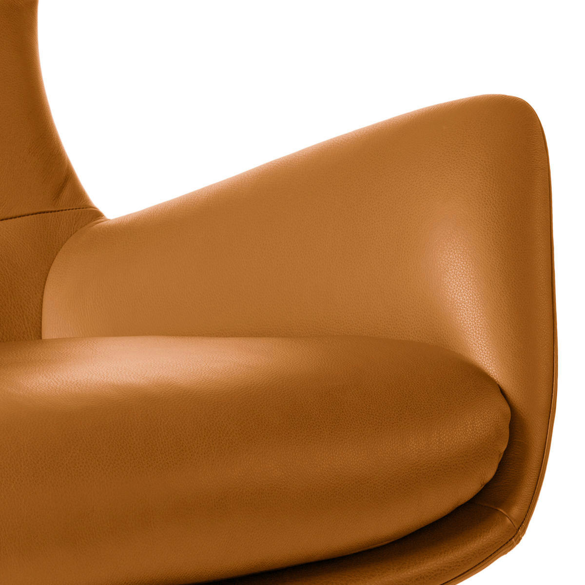 OHRENSESSEL in Cognac  - Cognac/Schwarz, Design, Leder/Metall (84/104/96cm) - home24