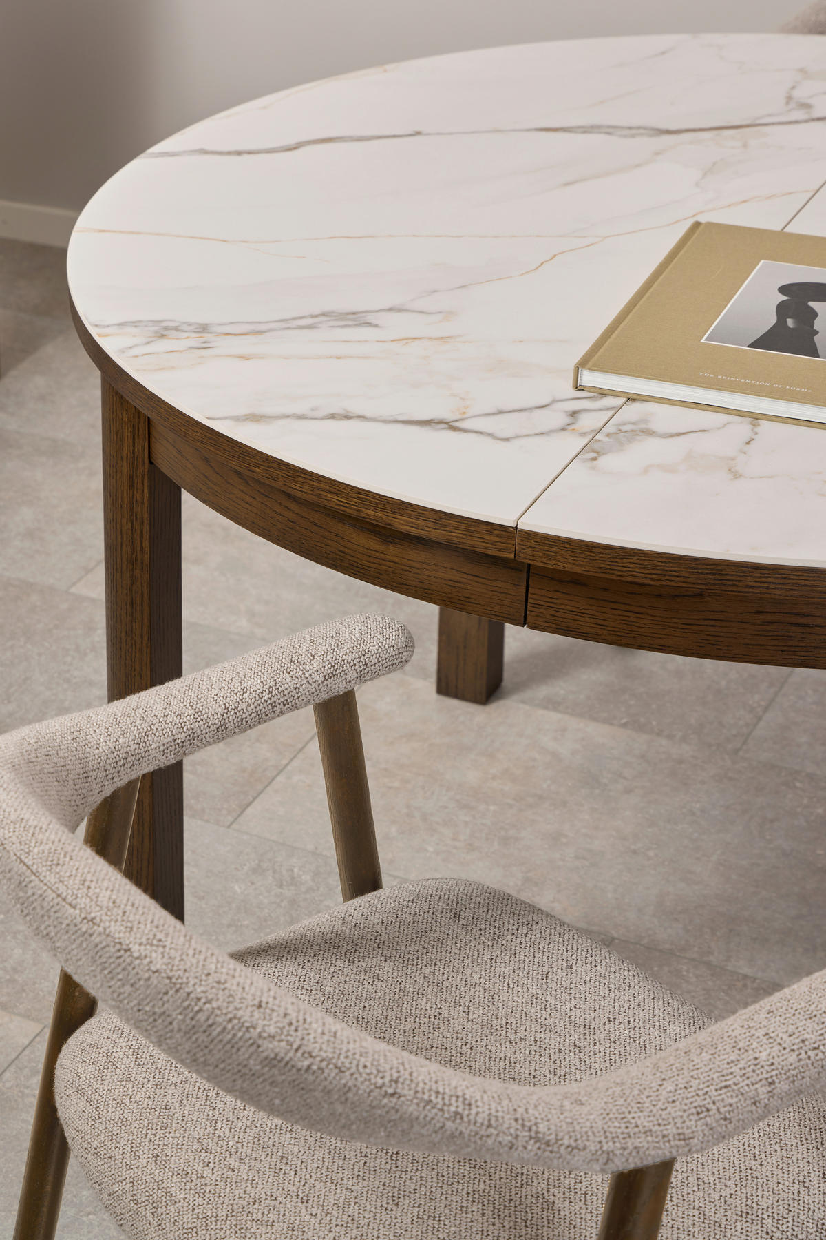 ESSTISCH in Keramik, Holzwerkstoff 120/120/75 cm  - Beige/Braun, MODERN, Keramik/Holzwerkstoff (120/120/75cm) - MID.YOU