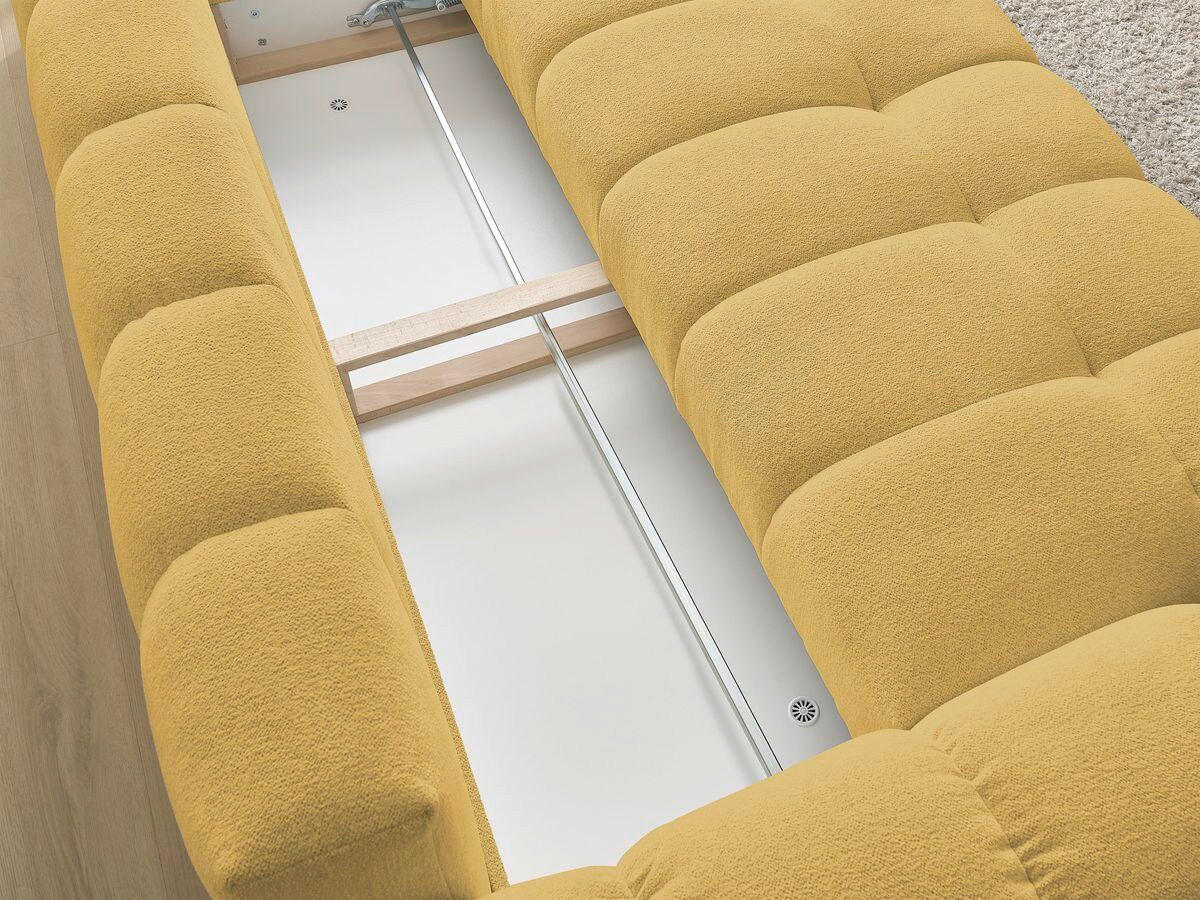 SCHLAFSOFA EVEREST  mit Armteil links, Armteil rechts Flachgewebe Gelb  - Gelb/Schwarz, MODERN, Kunststoff/Textil (278/115/90cm) - Livetastic