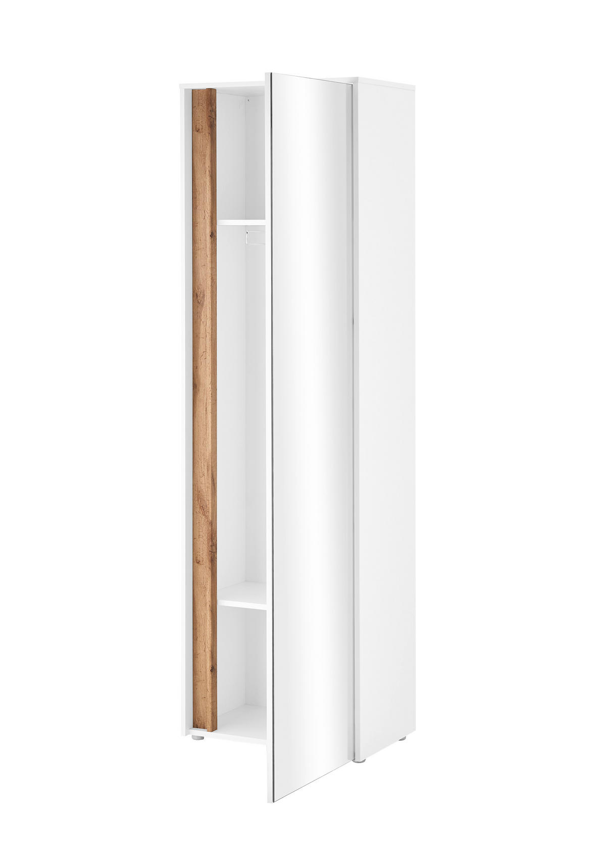 GARDEROBENSCHRANK  in 60/200/40 cm  - Eiche Wotan/Schwarz, Design, Glas/Holzwerkstoff (60/200/40cm) - Modante
