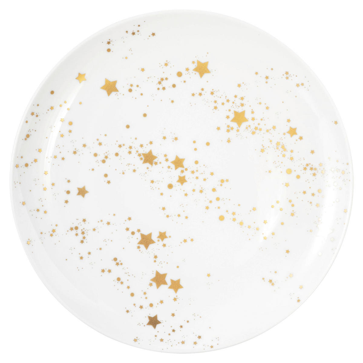 KROŽNIK ZA ZAJTRK  LIBERTY GOLDEN STARS 65404  keramika  22,5 cm        - zlate barve/bela, Design, keramika (22,5cm) - Seltmann Weiden