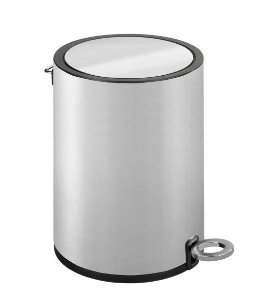 TRETEIMER Monza 3 L  - Silberfarben/Schwarz, Basics, Kunststoff/Metall (18,5/25,5cm) - Wenko
