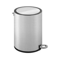 TRETEIMER Monza 3 L  - Silberfarben/Schwarz, Basics, Kunststoff/Metall (18,5/25,5cm) - Wenko