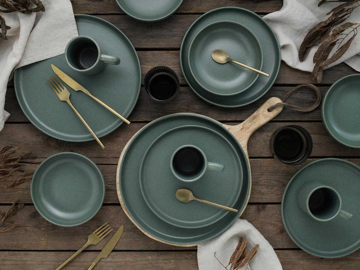 KOMBISERVICE Uno 16-teilig  - Salbeigrün, Basics, Keramik - Creatable