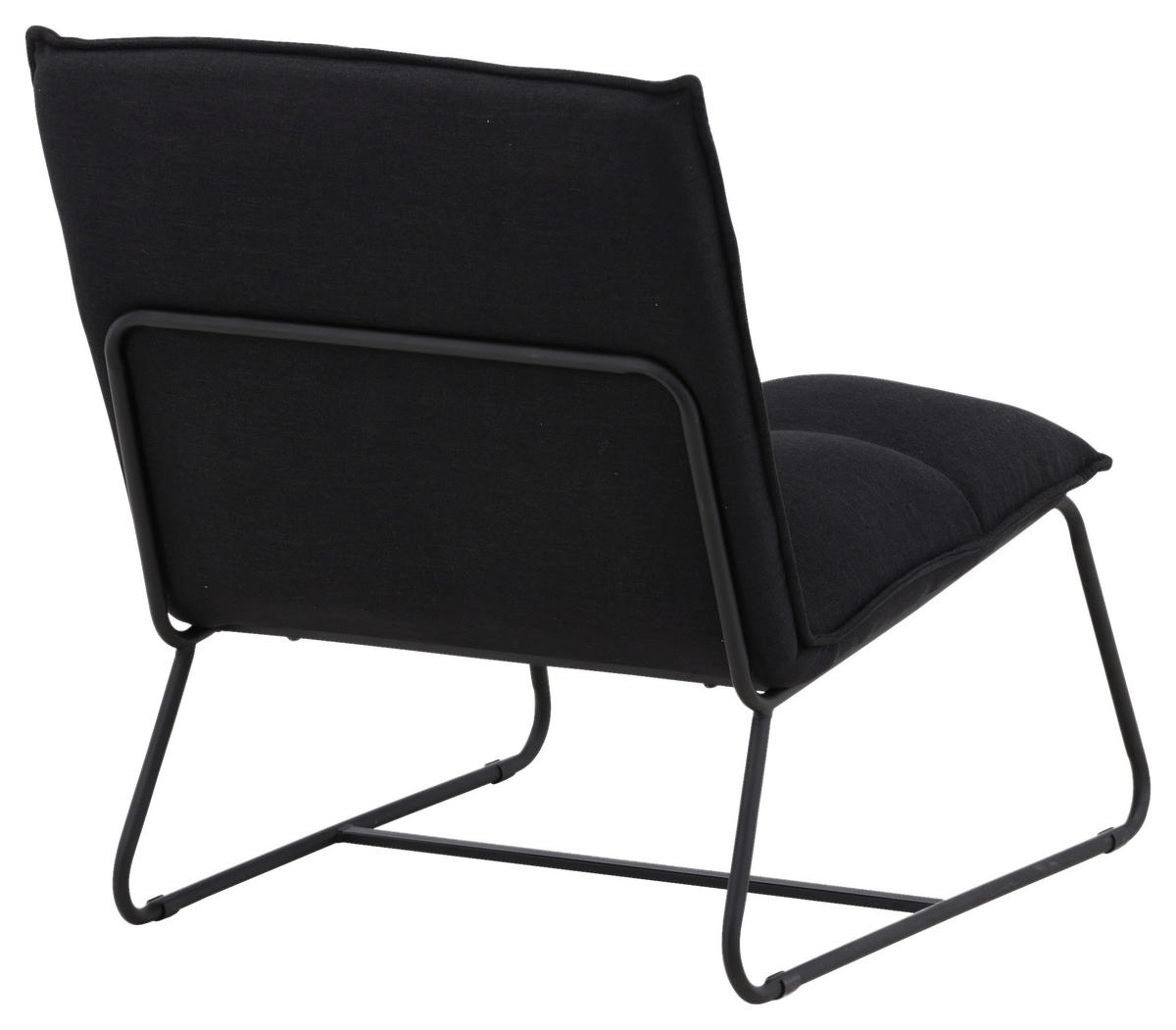 FÅTÖLJ i metall, textil svart  - svart, Design, metall/textil (62/78/83cm) - Livetastic