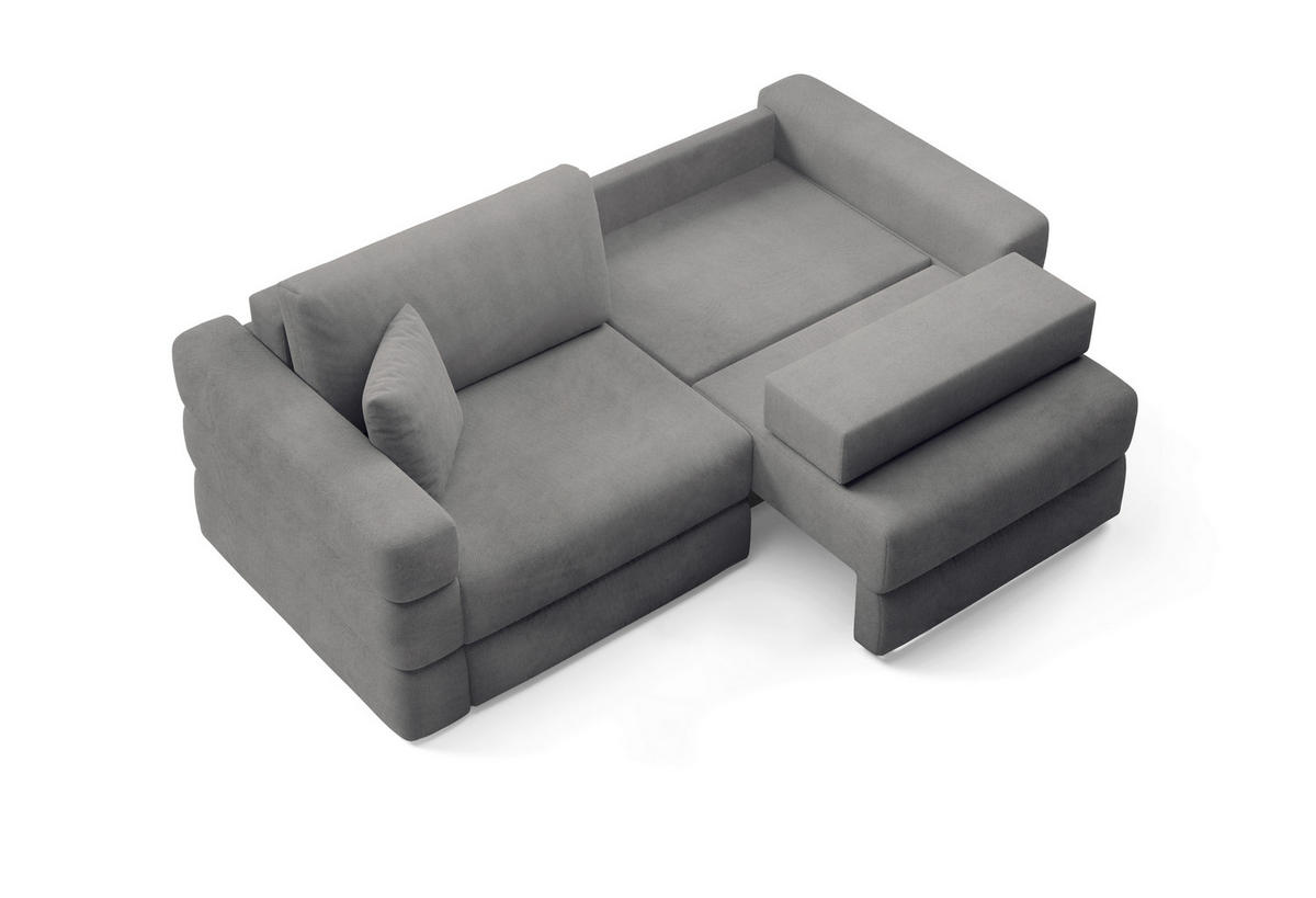 SCHLAFSOFA TERAZZO  mit Webstoff Dunkelgrau  - Dunkelgrau/Schwarz, Design, Kunststoff/Textil (254/93/167cm) - Livetastic