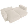 ECKSOFA Creme Cord Zierkissen, Rückenkissen, Schlaffunktion, Rücken echt  - Creme/Schwarz, MODERN, Kunststoff/Textil (153/250cm) - Xora