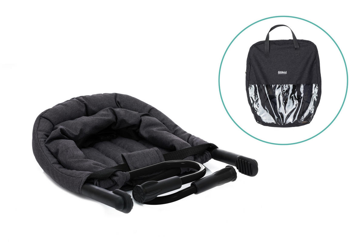 SEDADLO K STOLU,  - čierna/tmavosivá, Basics, kov/textil (45/36/30cm) - Fillikid