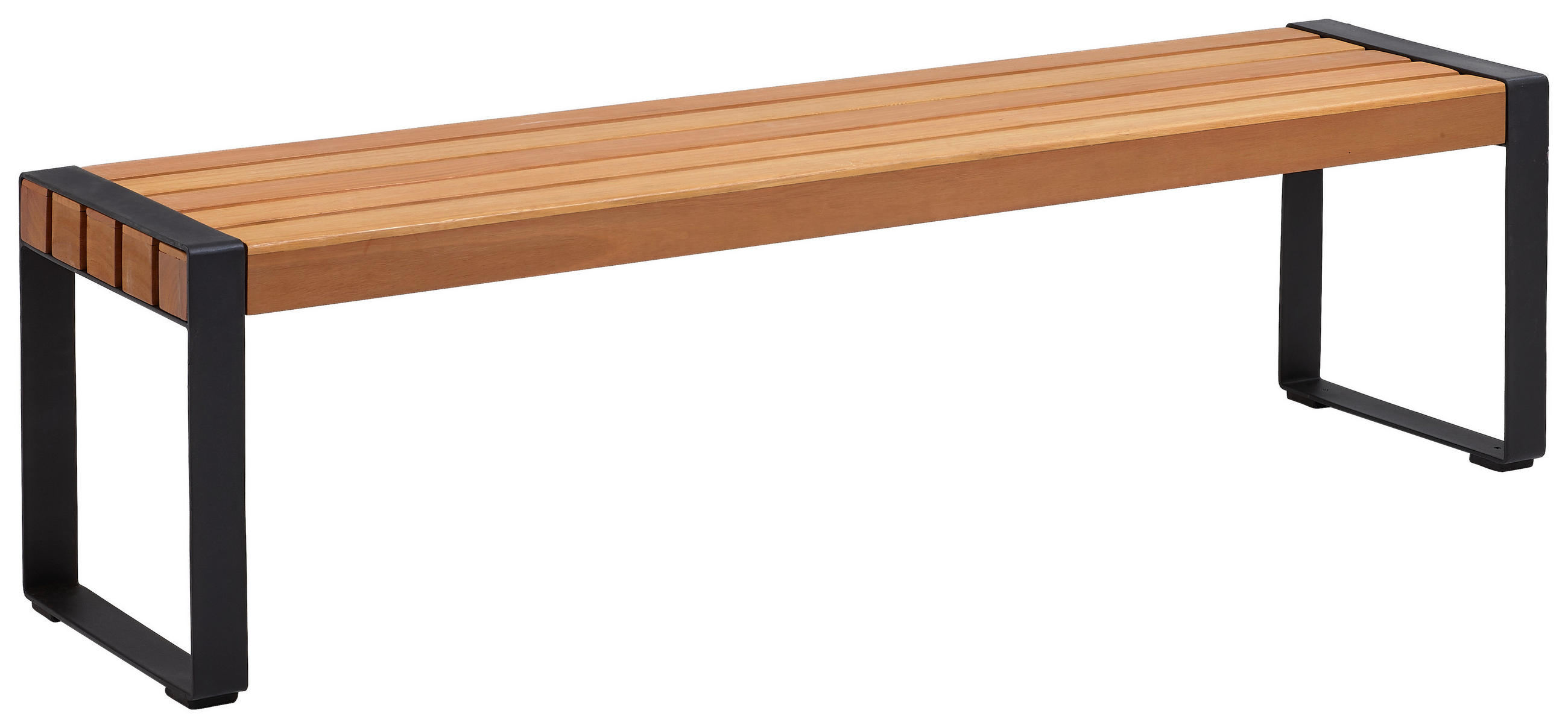 GARTENBANK 170/45/41 cm  in Schwarz, Teakfarben  - Schwarz/Teakfarben, LIFESTYLE, Holz/Metall (170/45/41cm) - Ambia Garden