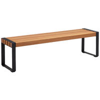 GARTENBANK 170/45/41 cm  in Schwarz, Teakfarben  - Schwarz/Teakfarben, LIFESTYLE, Holz/Metall (170/45/41cm) - Ambia Garden