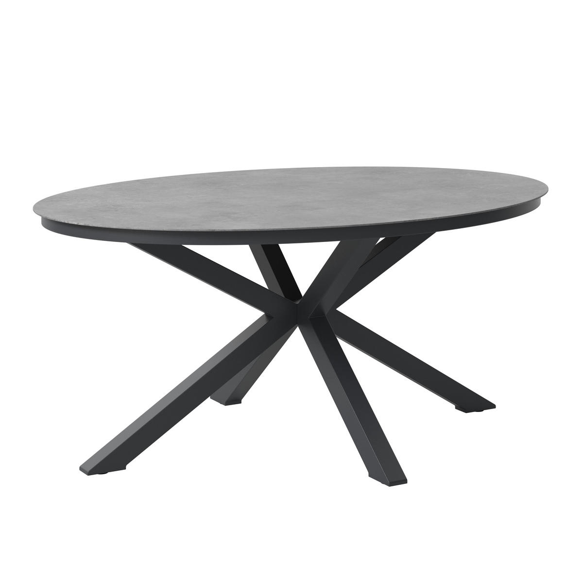 GARTENTISCH Metall, Kunststoff oval  - Anthrazit, MODERN, Kunststoff/Metall (180/76/120cm) - Ambia Garden