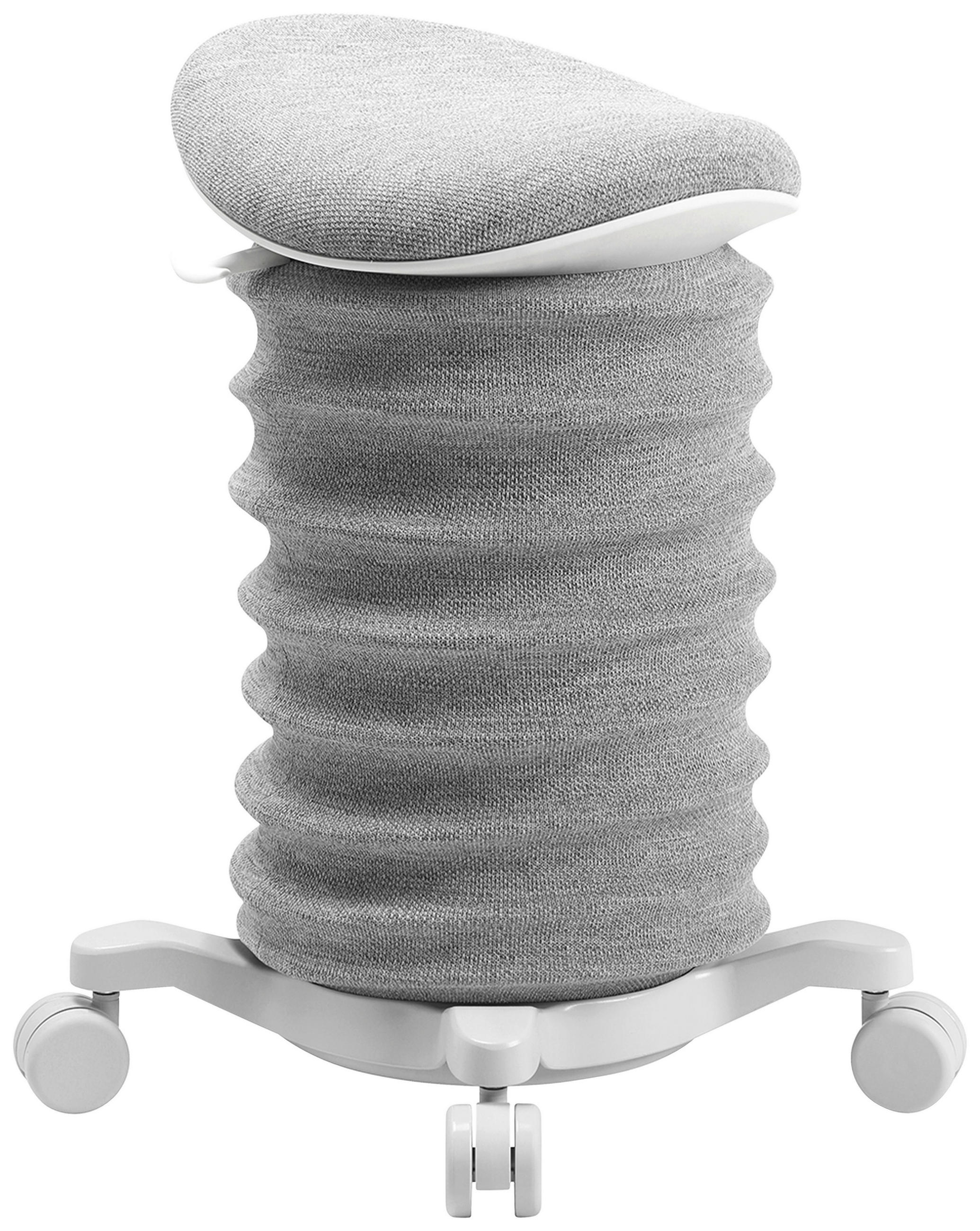 BÜROHOCKER Weiß, Hellgrau  - Hellgrau/Weiß, Design, Kunststoff/Textil (37,5/58-70/36cm) - Topstar