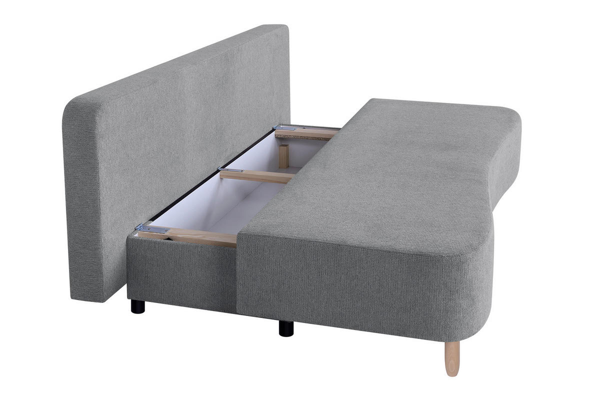 SCHLAFSOFA  mit Webstoff Taupe  - Taupe/Buchefarben, Design, Holz/Kunststoff (193/86/85cm) - P & B