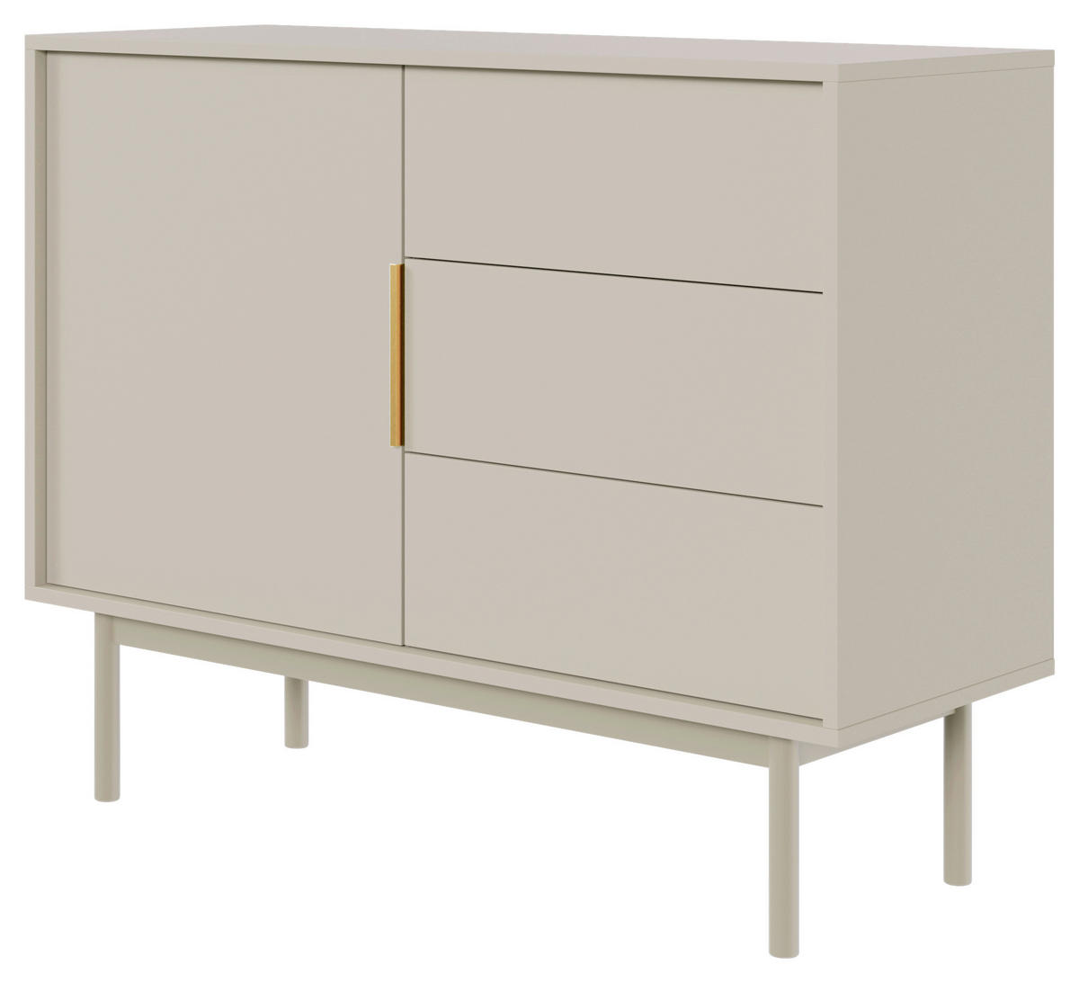 KOMMODE Viva  in 104/82/39 cm  - Kaschmir/Goldfarben, Design, Holz/Holzwerkstoff (104/82/39cm) - Boxxx