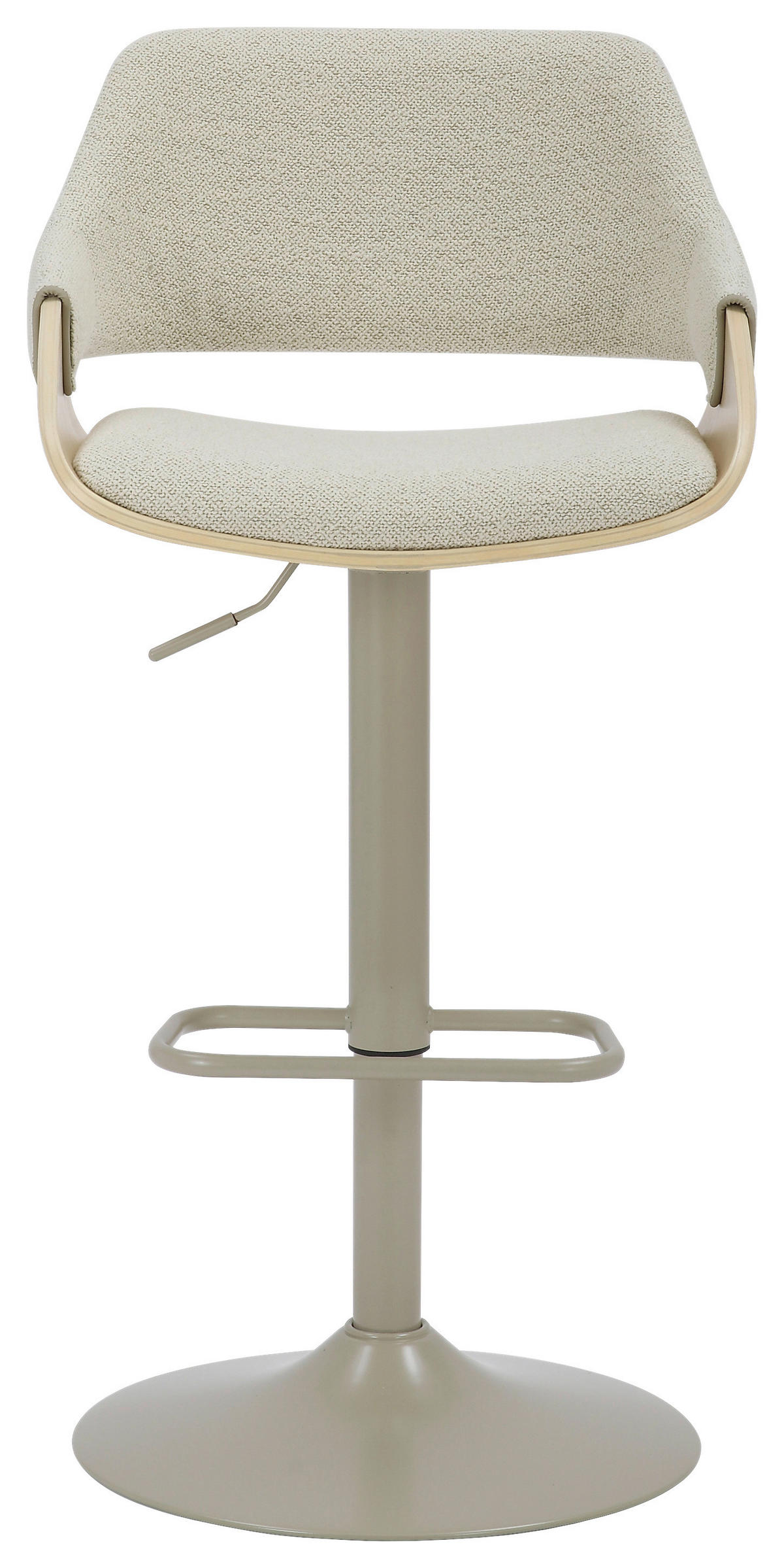 BARHOCKER in Holz, Metall, Textil Creme, Eichefarben  - Eichefarben/Creme, Design, Holz/Textil (51/90-111/51cm) - Stylife