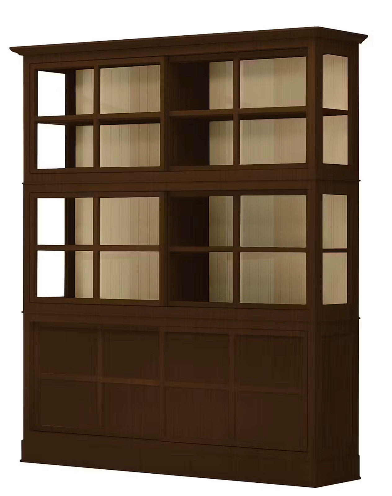 HIGHBOARD UrbanClass in 190,5/219,5/49 cm - Nussbaumfarben/Creme, LIFESTYLE, Glas/Holz (190,5/219,5/49cm) - Livetastic
