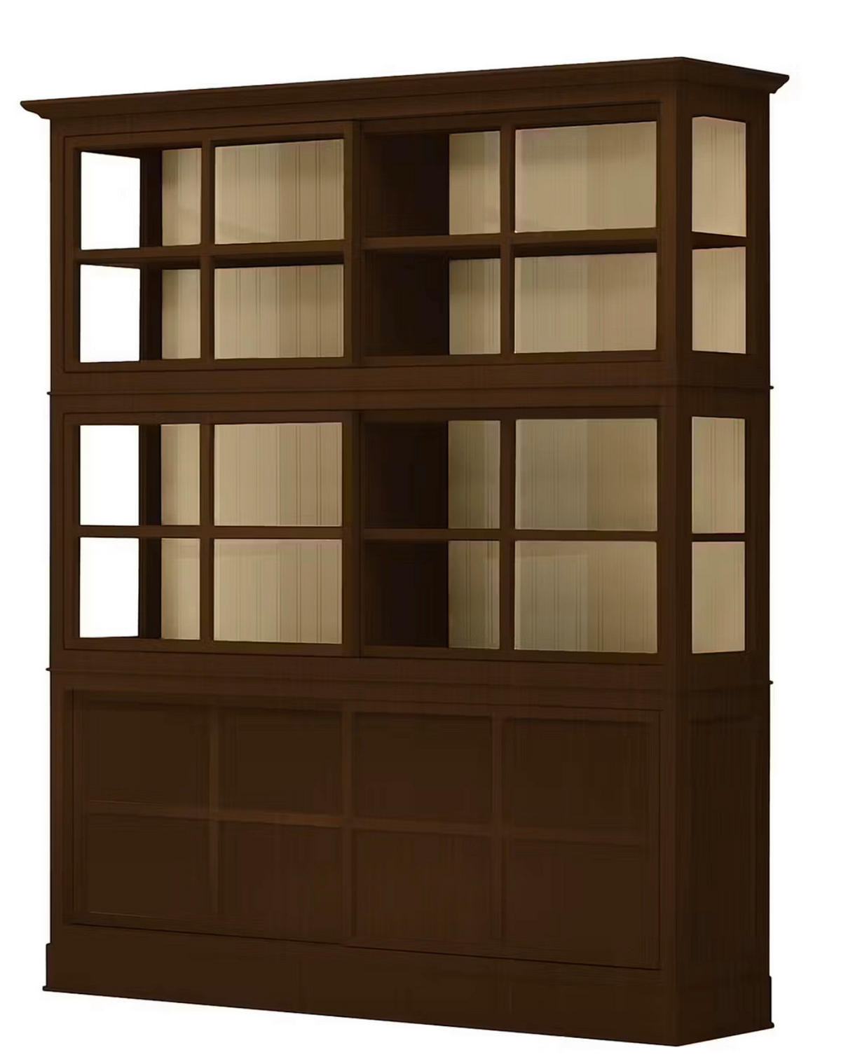 HIGHBOARD UrbanClass  in 190,5/219,5/49 cm  - Nussbaumfarben/Creme, LIFESTYLE, Glas/Holz (190,5/219,5/49cm) - Livetastic