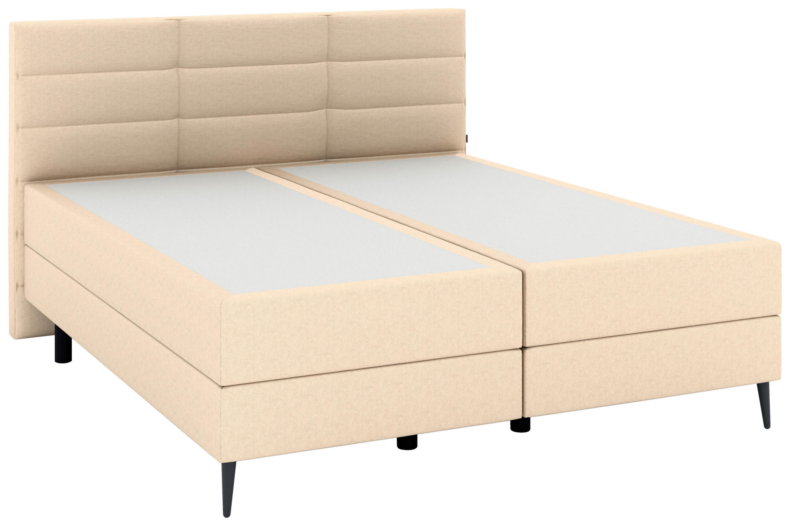 BOXSPRINGBETT 180/200 cm,  in Beige, gepolstertes Kopfteil, Matratzen, H3 + H3 = fest  - Anthrazit/Beige, KONVENTIONELL, Holzwerkstoff/Kunststoff (180/200cm) - Musterring