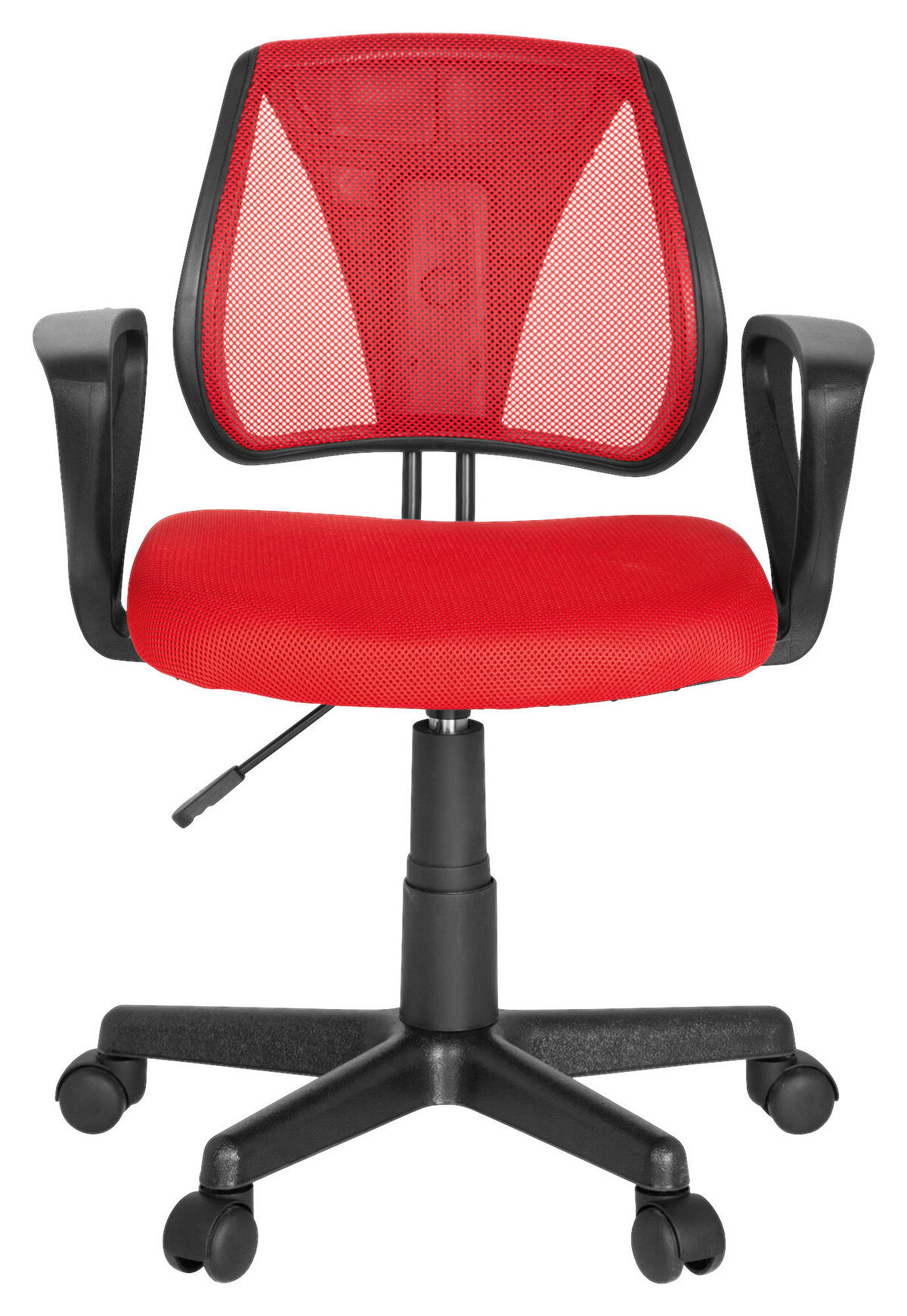 JUGENDDREHSTUHL Rot  - Rot/Schwarz, Basics, Kunststoff (58/75-92/45cm) - MID.YOU