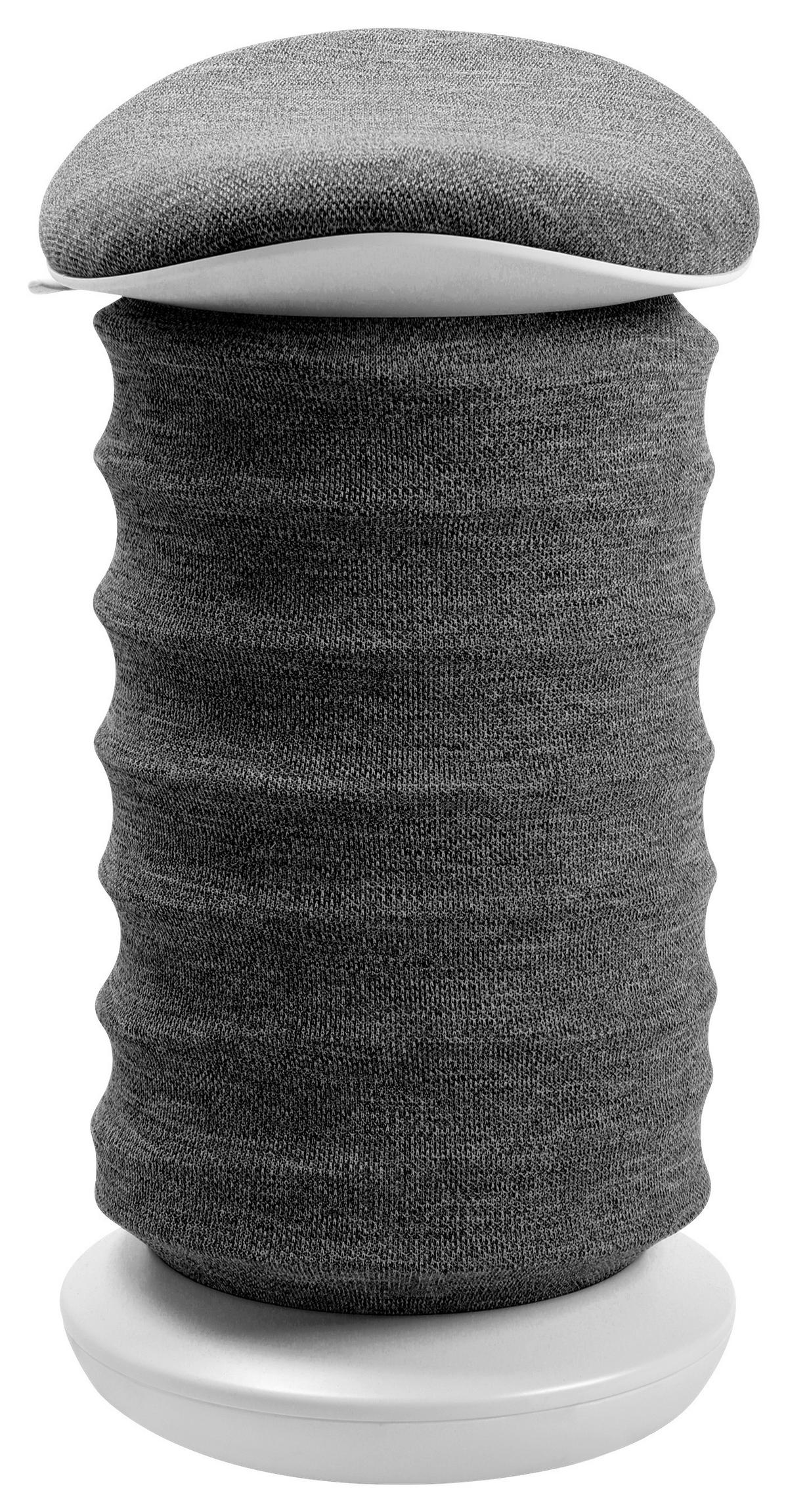 BÜROHOCKER Schwarz, Weiß  - Schwarz/Weiß, Design, Kunststoff/Textil (37,5/53-64/36cm) - Topstar